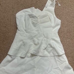 Elegant White One-Shoulder Dress